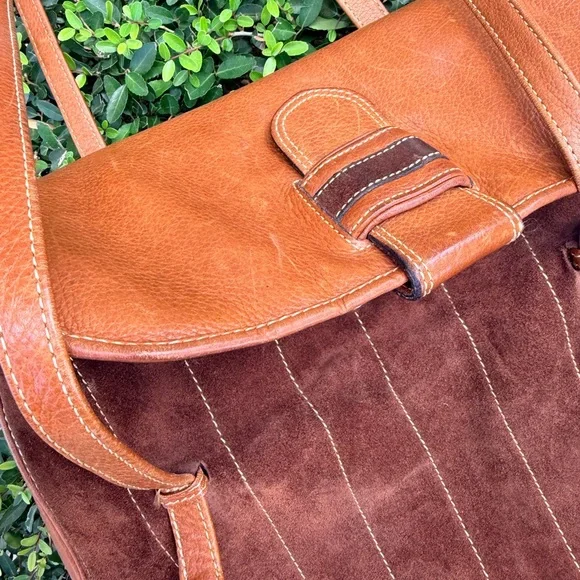 Elegant Brown Leather and Suede Women's Bag - Picture 3 of 11